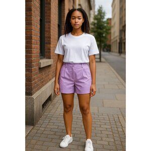 REISS Tailored For Modern Living Purple Linen Blend Shorts 14